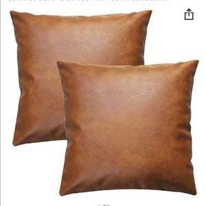 Faux Leather Pillow Covers - Set of 2